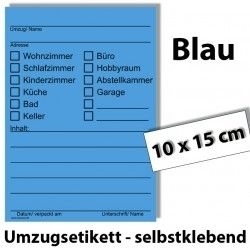 Blau 148x105 Beschriftung mit Etiketten vom Umzugskarton für den Umzug A6 Umzugetiketten 20x Umzugsetiketten Nr.2 